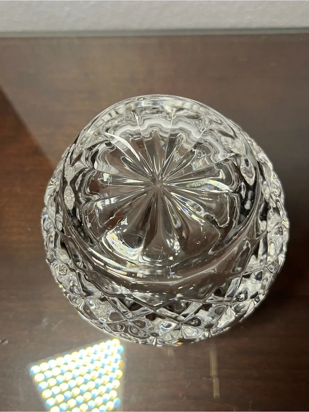 Shannon 24% Lead Crystal Small Bowl or Votive, Scallop Candy Dish Vase Bohemian